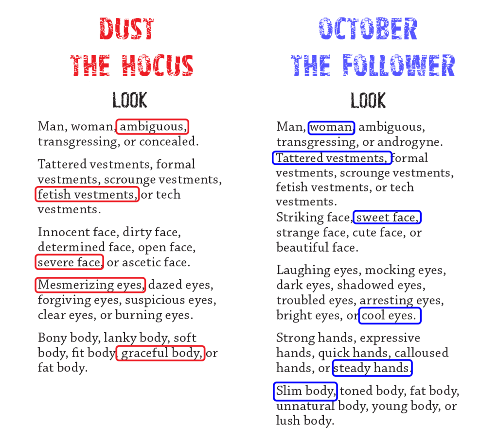 Dust vs. October looks